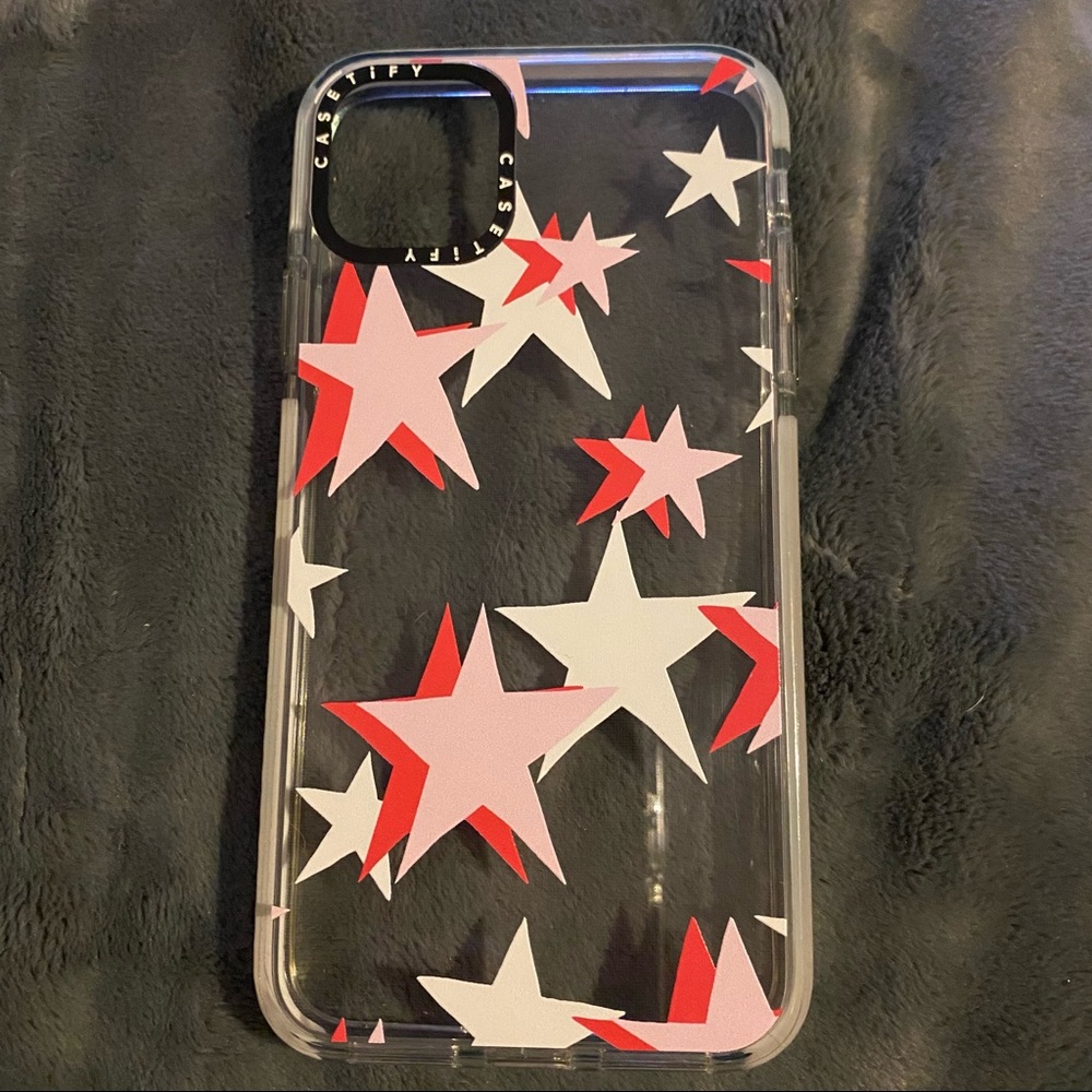 Casetify pink and white stars case